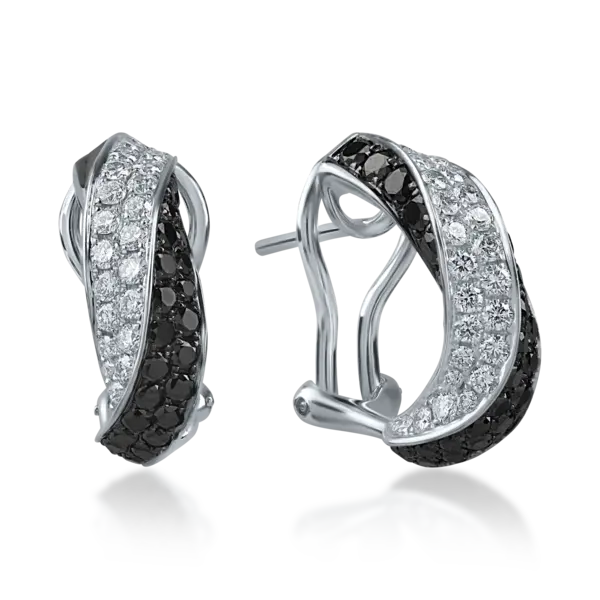 Cercei din aur alb cu diamante de 2.2ct