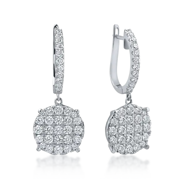 Cercei din aur alb cu diamante de 2.2ct