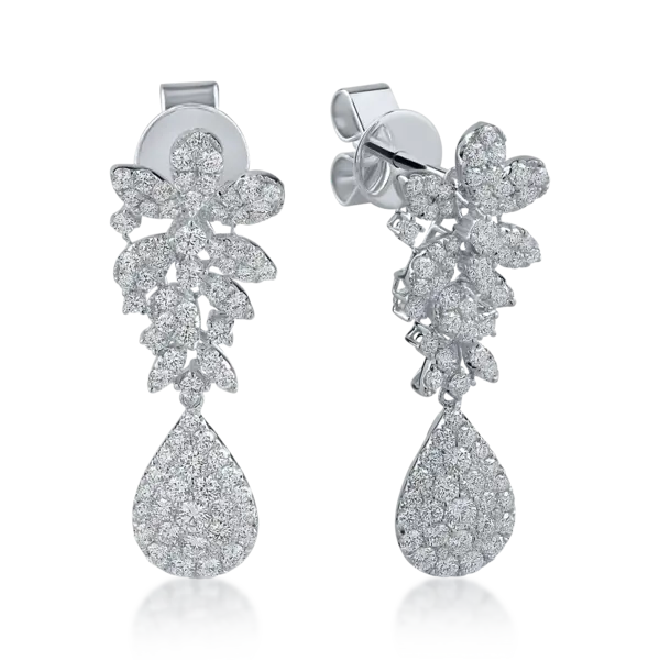 Cercei din aur alb cu diamante de 2.44ct
