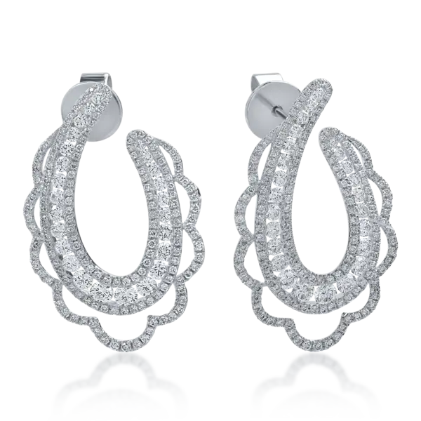 Cercei din aur alb cu diamante de 2.49 ct
