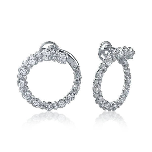 Cercei din aur alb cu diamante de 2.52ct