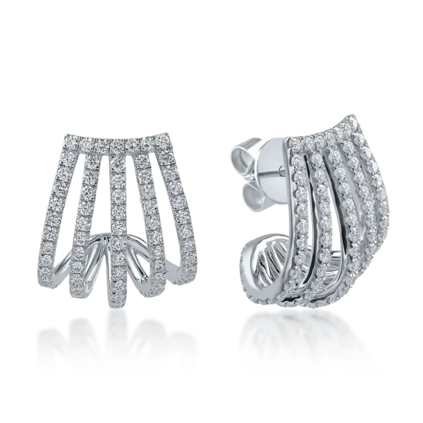 Cercei din aur alb cu diamante de 2.71ct