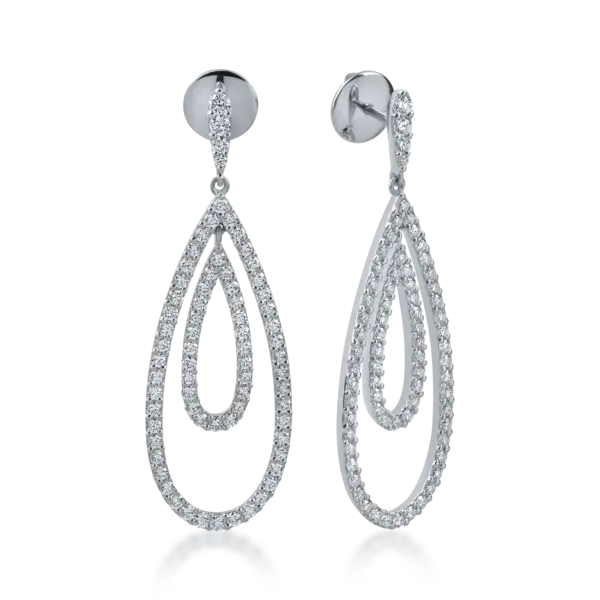 Cercei din aur alb cu diamante de 2.7ct