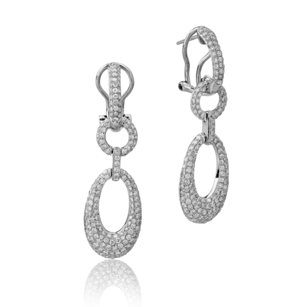 Cercei din aur alb cu diamante de 2.7ct