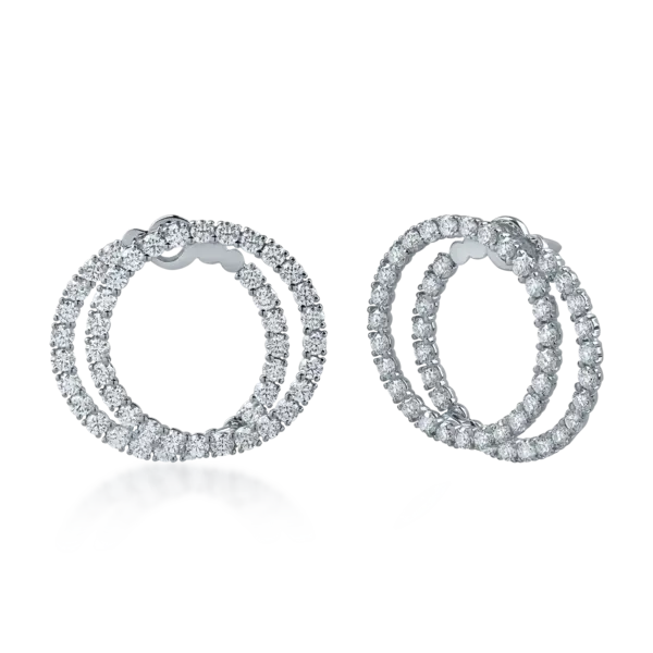 Cercei din aur alb cu diamante de 3.5ct