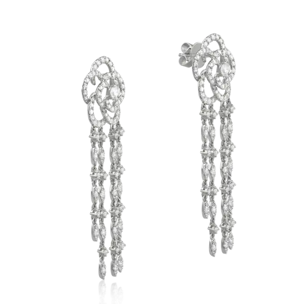 Cercei din aur alb cu diamante de 3.5ct