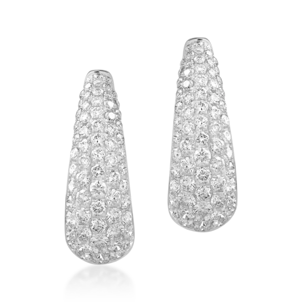 Cercei din aur alb cu diamante de 4.221ct