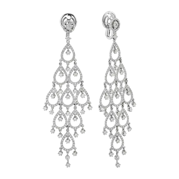 Cercei din aur alb cu diamante de 5.14ct