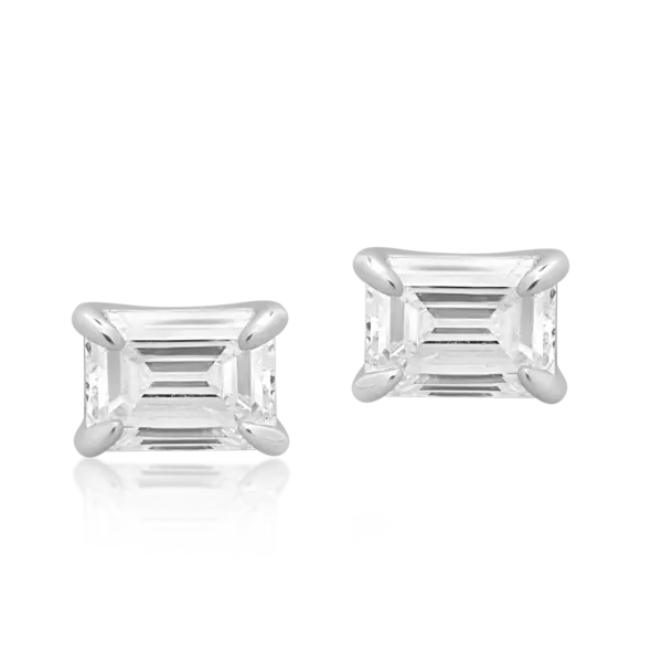 Cercei din aur alb cu diamante emerald de 1.47ct