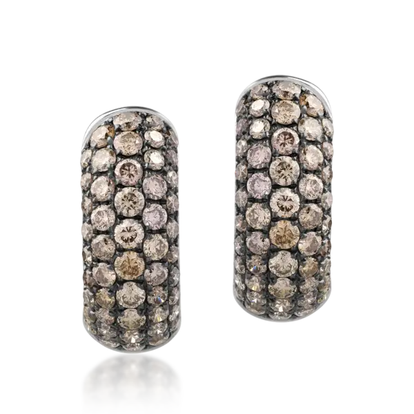 Cercei din aur alb cu diamante maro de 1.16ct