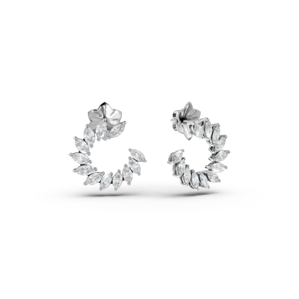 Cercei din aur alb cu diamante marquise de 1.6ct