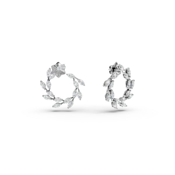 Cercei din aur alb cu diamante marquise de 2.1ct