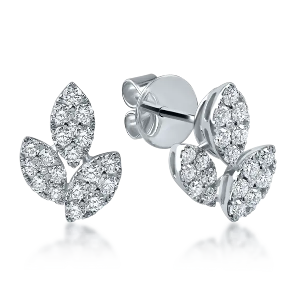 Cercei din aur alb cu diamante microsetting de 0.67ct