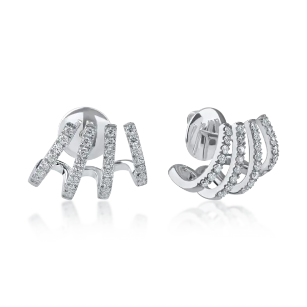 Cercei din aur alb cu diamante microsetting de 0.6ct