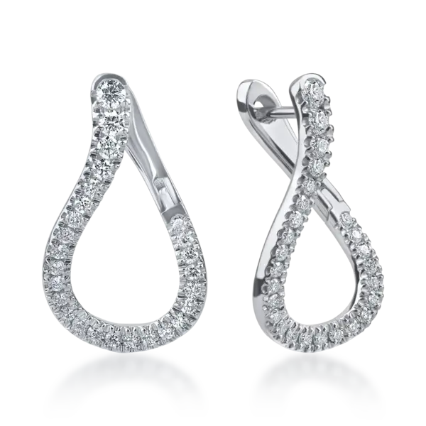 Cercei din aur alb cu diamante microsetting de 0.7ct