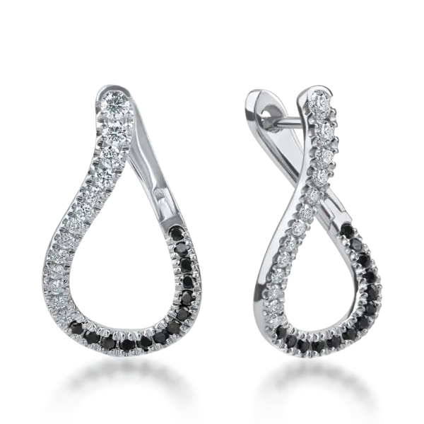 Cercei din aur alb cu diamante microsetting de 0.7ct
