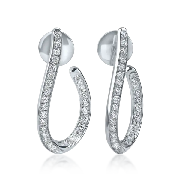 Cercei din aur alb cu diamante microsetting de 0.9ct