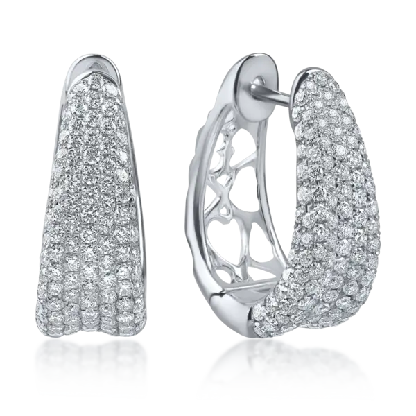 Cercei din aur alb cu diamante microsetting de 2.2ct