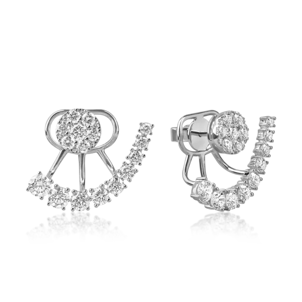 Cercei din aur alb cu diamante microsetting de 2.3ct