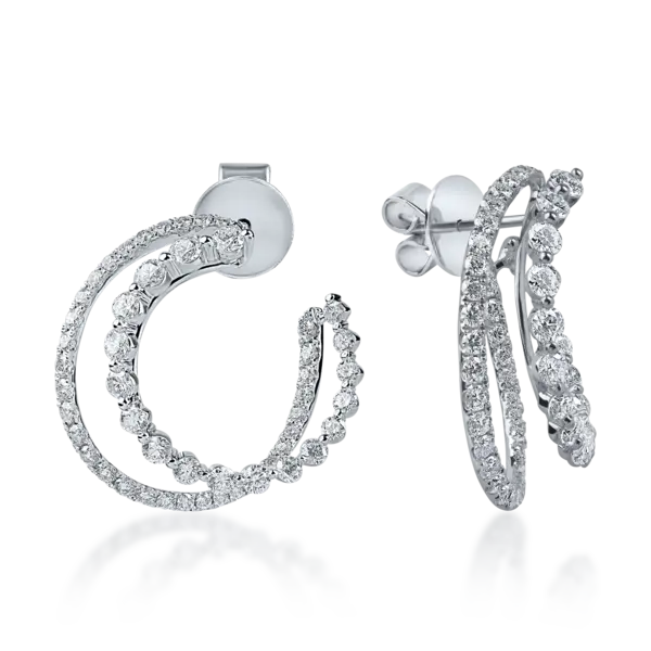 Cercei din aur alb cu diamante microsetting de 3.3ct