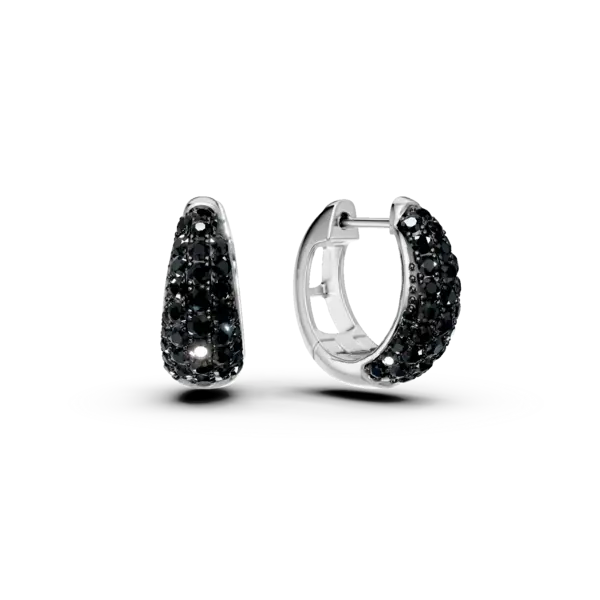Cercei din aur alb cu diamante negre de 1.2ct