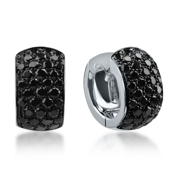 Cercei din aur alb cu diamante negre de 1.92ct