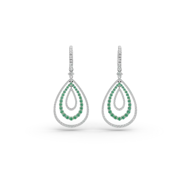 Cercei din aur alb cu pietre pretioase de 3.39ct