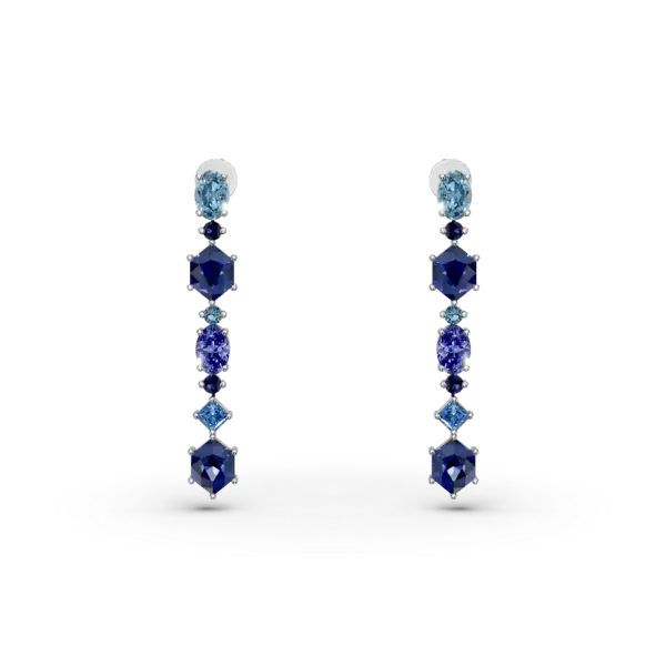 Cercei din aur alb cu pietre semipretioase de 6.1ct