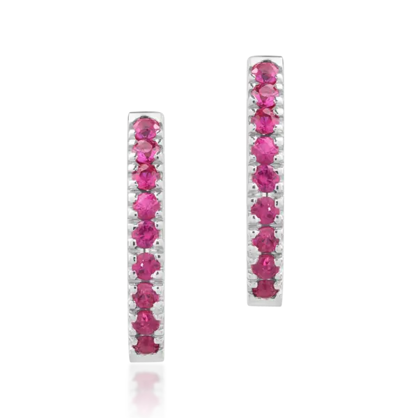 Cercei din aur alb cu rubine de 0.38ct