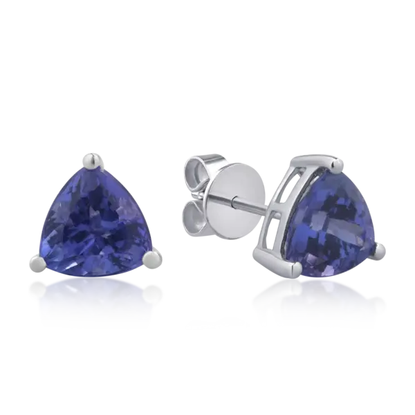 Cercei din aur alb cu tanzanite de 1.7ct