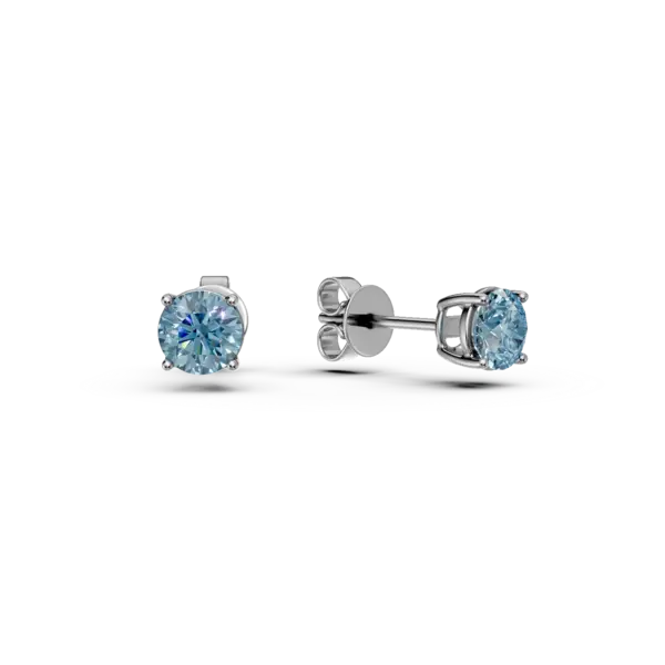 Cercei din aur alb cu topaze albastre de 1.2ct