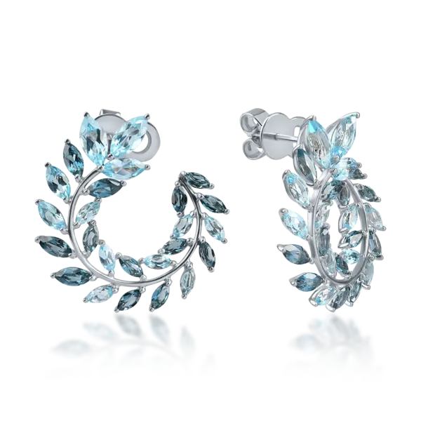 Cercei din aur alb cu topaze marquise de 6.7ct