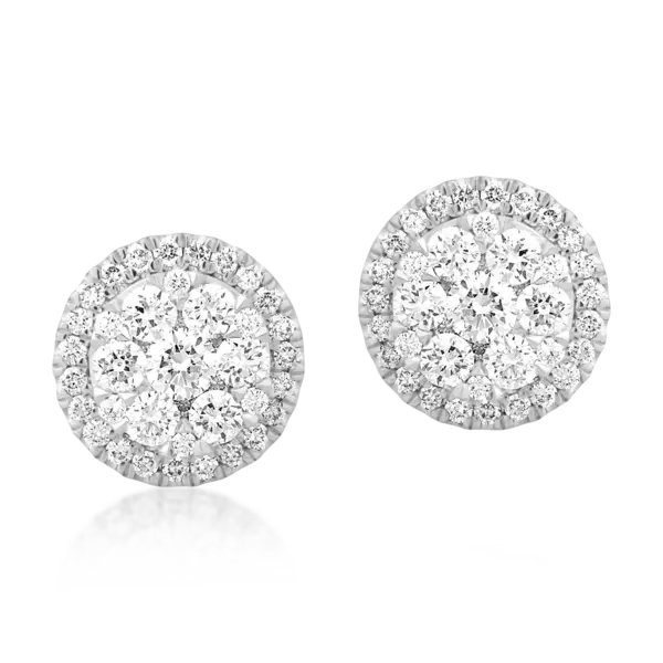 Cercei din aur alb-galben cu diamante de 0.652ct