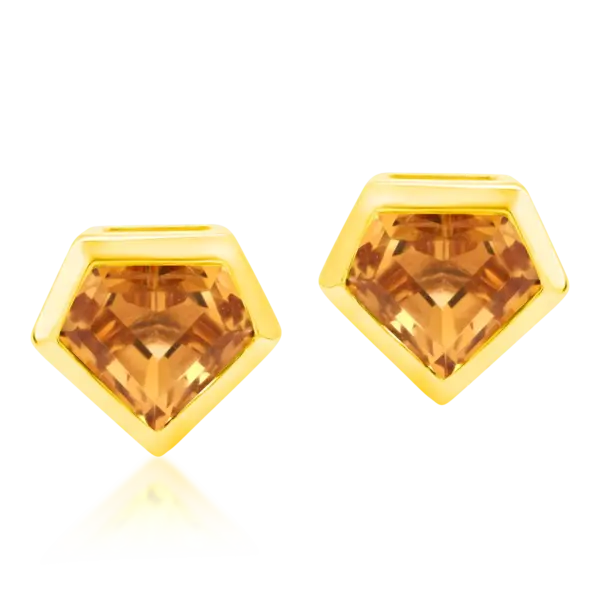 Cercei din aur galben cu citrine de 1.084ct