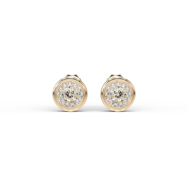Cercei din aur galben cu diamant de 0.329ct