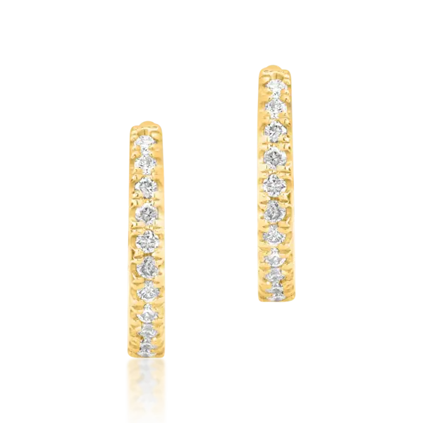 Cercei din aur galben cu diamante de 0.08ct