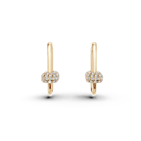 Cercei din aur galben cu diamante de 0.13ct