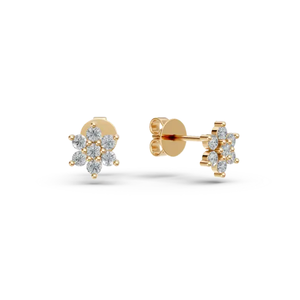Cercei din aur galben cu diamante de 0.14ct