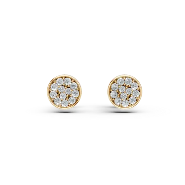 Cercei din aur galben cu diamante de 0.14ct