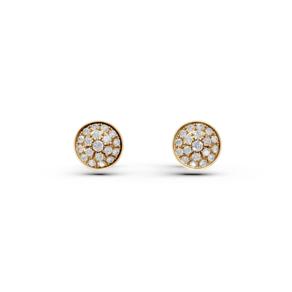 Cercei din aur galben cu diamante de 0.17ct