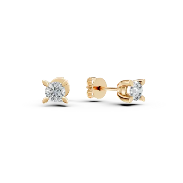 Cercei din aur galben cu diamante de 0.2ct