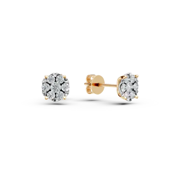 Cercei din aur galben cu diamante de 0.2ct