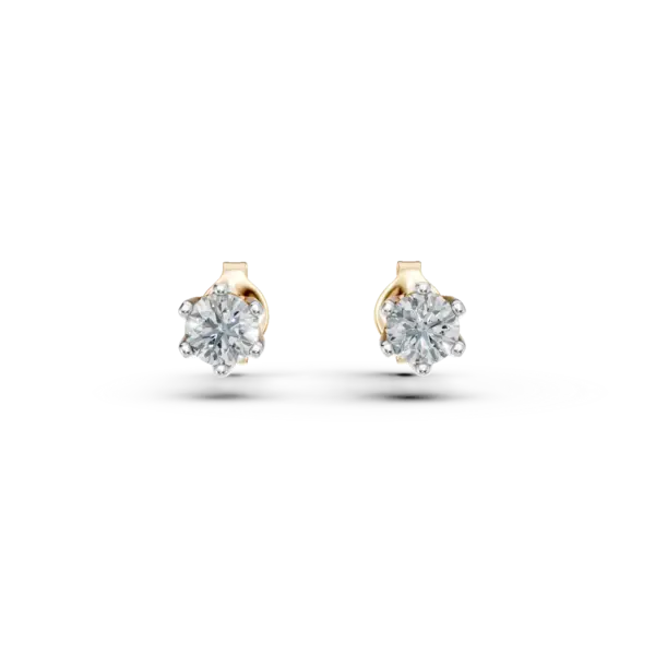 Cercei din aur galben cu diamante de 0.38ct