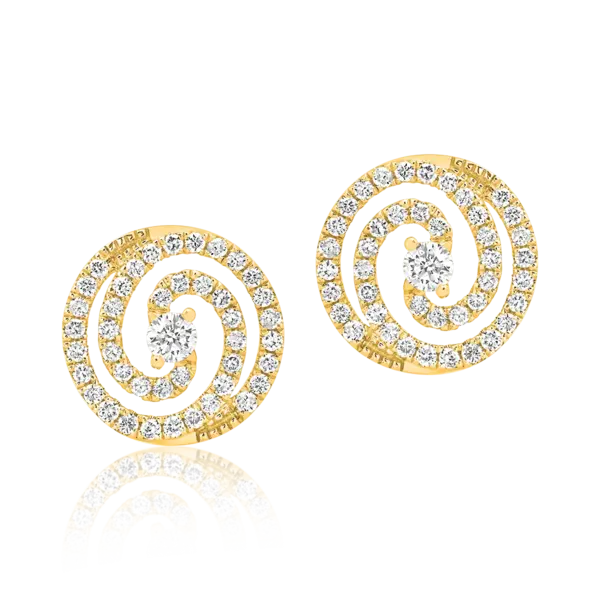 Cercei din aur galben cu diamante de 0.39ct