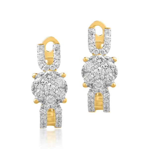 Cercei din aur galben cu diamante de 0.39ct