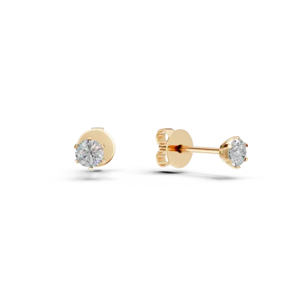 Cercei din aur galben cu diamante de 0.3ct