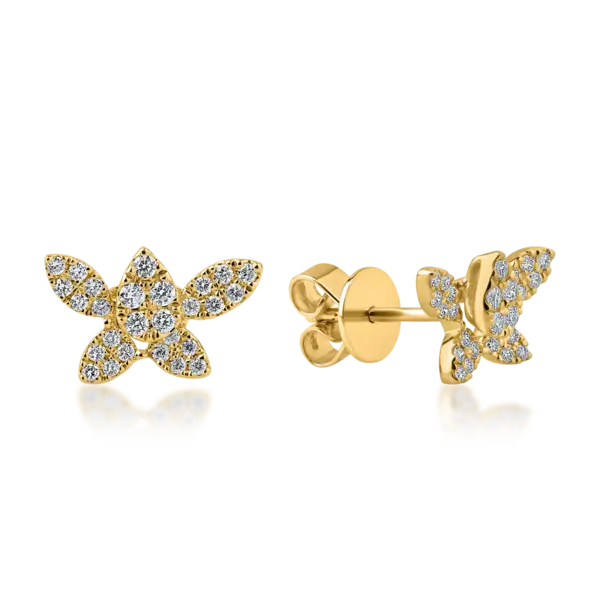 Cercei din aur galben cu diamante de 0.3ct
