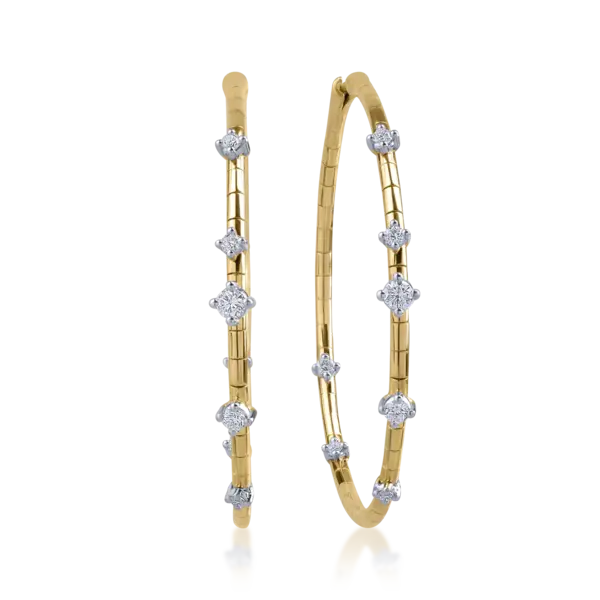 Cercei din aur galben cu diamante de 0.49ct