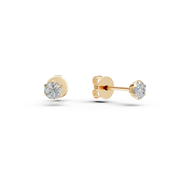 Cercei din aur galben cu diamante de 0.4ct