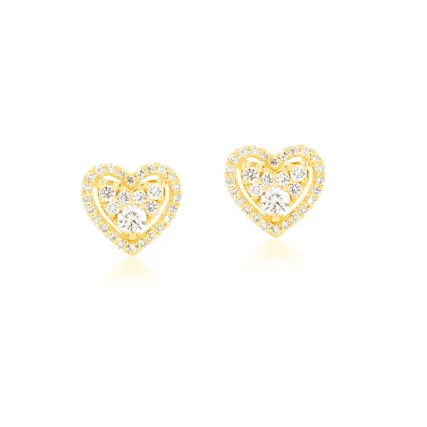 Cercei din aur galben cu diamante de 0.5ct
